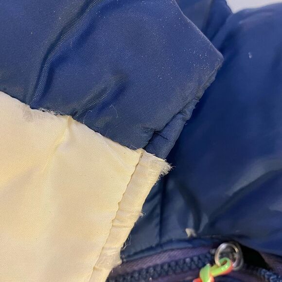 EPIC Vintage 1970s Rainbow Striped Down Puffer Coat Jacket - Picture 12 of 16